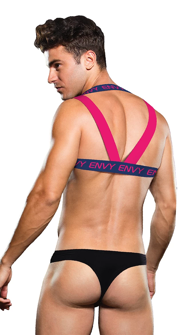 Men's Envy Pink And Blue Logo Harness 2 Men's Envy Pink And Blue Logo Harness - Image 2