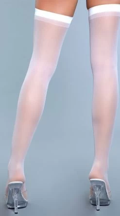 Be Wicked Best Behavior Thigh Highs 10 Be Wicked Best Behavior Thigh Highs -Lingerie Shop BW 1918 WHT back 2020MAR21325