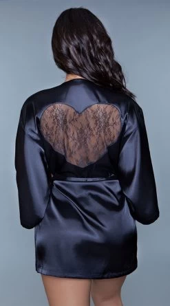 Be Wicked Amora Heart Satin Robe 5 Be Wicked Amora Heart Satin Robe -Lingerie Shop BW 1964 back 2020JUN23576