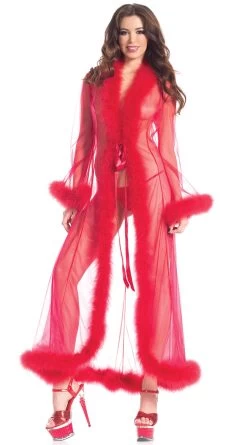 Be Wicked Sheer Illusion Marabou Robe
