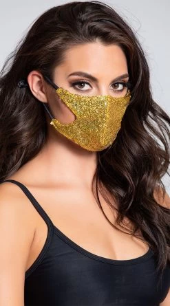 Gold Digger Sequin Face Mask
