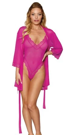 Dreamgirl Perfect Teddy And Robe Set 11 Dreamgirl Perfect Teddy And Robe Set -Lingerie Shop DG 12652 Azalea F 2022OCTOBER50934