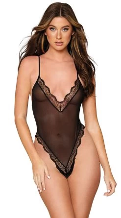 Dreamgirl Perfect Teddy And Robe Set 13 Dreamgirl Perfect Teddy And Robe Set -Lingerie Shop DG 12652 Black Inset2 2023MAY