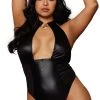 Dreamgirl Plus Size Lock And Key Vinyl Teddy Set
