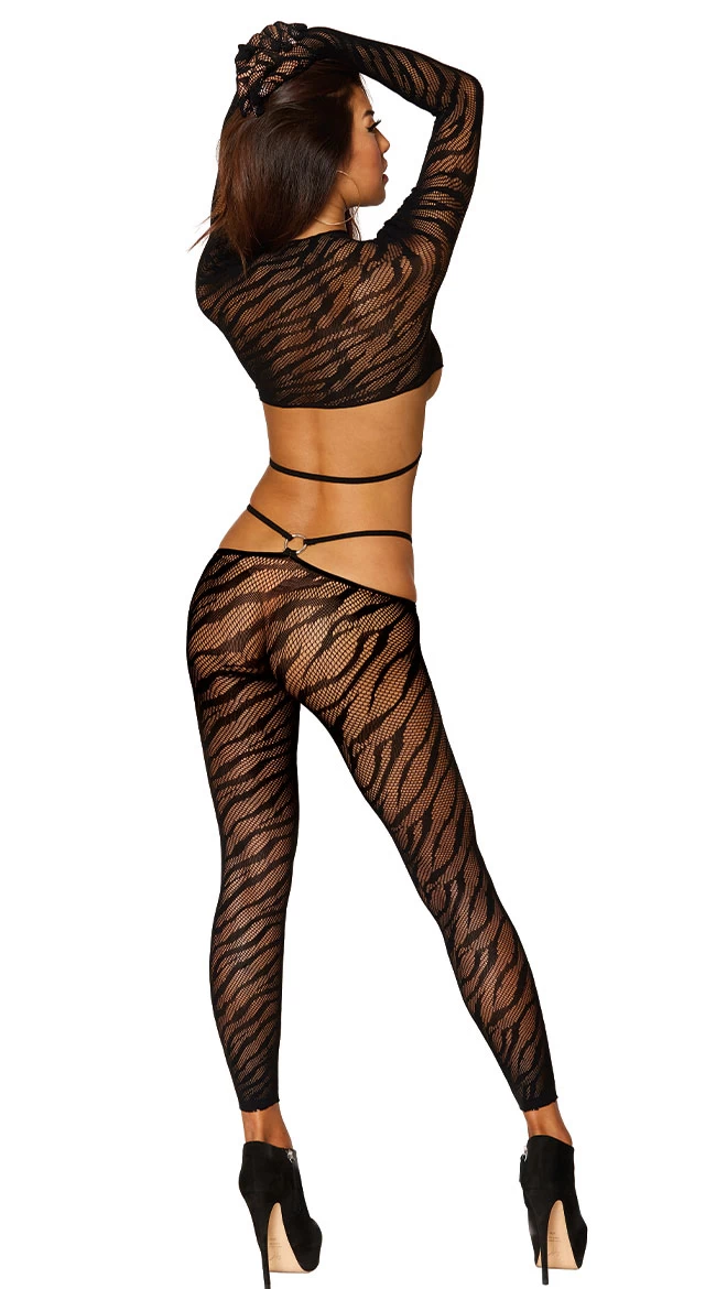 Dreamgirl Gloved Zebra Crop Top Set 2 Dreamgirl Gloved Zebra Crop Top Set - Image 2