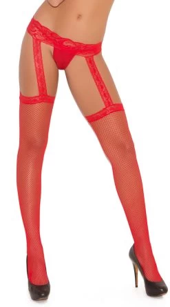 Thigh High With Lace Garterbelt 8 Thigh High With Lace Garterbelt -Lingerie Shop EM 1713 f red JAN2017