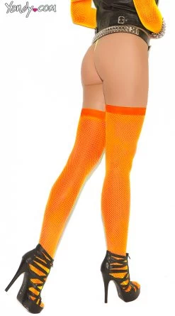 Fishnet Thigh Highs 20 Fishnet Thigh Highs -Lingerie Shop EM 1744 b neon orange H2015