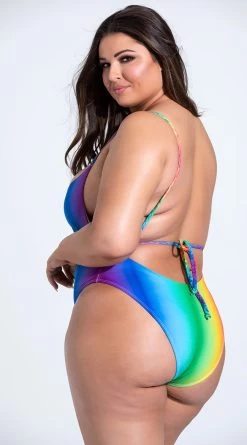 Plus Size Right On Rainbow One Piece Swimsuit -Lingerie Shop ES 6622X RNBW 10 YANDY PS03242021