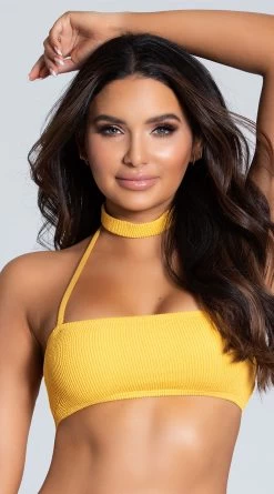 Yandy Boardwalk Bae Choker Bikini Top -Lingerie Shop EY 4106T TOP YELLOW PS01282020 1