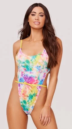 Yandy Old Habits Dye Hard One Piece Swimsuit -Lingerie Shop EY 4223 YANDY ONE PIECE SWIMSUIT RAINBOW TIE DYE 1366