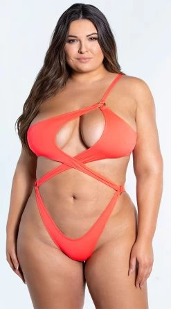 Plus Size Yandy Island Oasis One Piece Swimsuit 14 Plus Size Yandy Island Oasis One Piece Swimsuit -Lingerie Shop EY 4317X CORAL 2 YANDY PS02172022