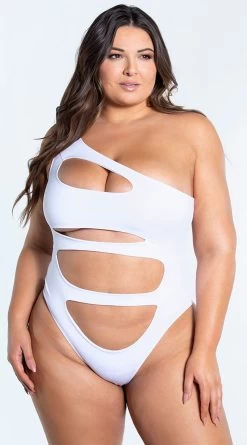 Yandy Plus Size Poolside Pleasure One Piece Swimsuit -Lingerie Shop EY 4321X WHT 2 YANDY PS02172022