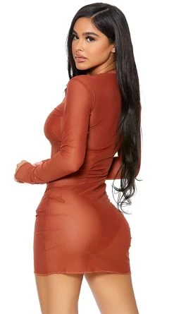 Forplay Sheer Clear Cover-Up Dress -Lingerie Shop FP 441424 rust alt2 lg 2021APR29176