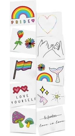 Rainbow Temporary Tattoo Pack