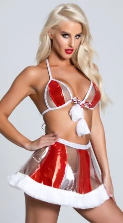 Holographic Vinyl Fur Skirt 9 Holographic Vinyl Fur Skirt -Lingerie Shop JV CH378 CH379 RED 7 PS11102020