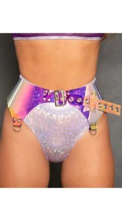 Vinyl D-Ring Garter Belt -Lingerie Shop JV FS120 BELT BRM INSET FT 2021MAY33828