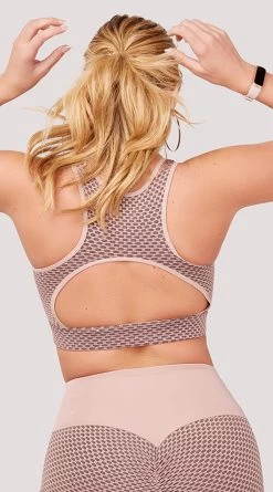 Textured Peekaboo Sports Bra -Lingerie Shop LAS POP013T TEXTURED PEEKABOO SPORTS BRA MOCHA 3049 WEBSIZE