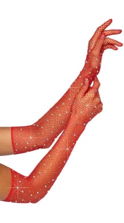 LEG AVENUE Rhinestone Fishnet Opera Gloves 6 LEG AVENUE Rhinestone Fishnet Opera Gloves -Lingerie Shop LA 2038 01 003 2020HALLOWEEN