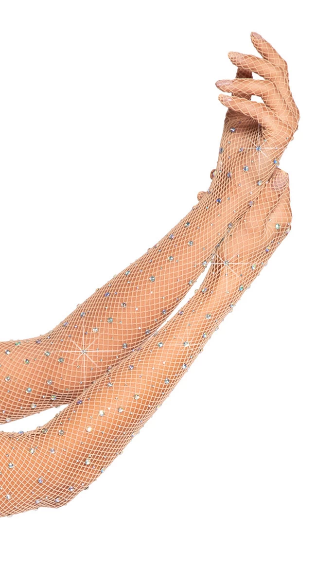 LEG AVENUE Rhinestone Fishnet Opera Gloves 4 LEG AVENUE Rhinestone Fishnet Opera Gloves - Image 4