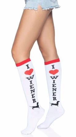 LEG AVENUE Wiener Dog Knee High Socks -Lingerie Shop LA 5623 04 101 2022APR47820