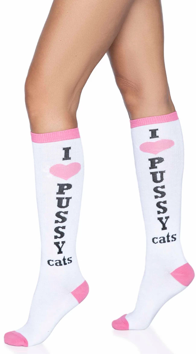 LEG AVENUE Pussycat Knee High Socks 5 LEG AVENUE Pussycat Knee High Socks - Image 5