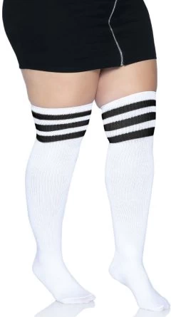 LEG AVENUE Plus Size Over The Knee Athletic Socks -Lingerie Shop LA 5627X 06 008 2022APR47820