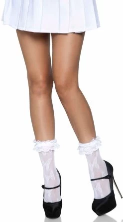 LEG AVENUE Lace Ruffle Butterfly Anklets