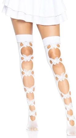 LEG AVENUE Cut-Out Butterfly Thigh High Stockings