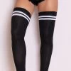 LEG AVENUE Ribbed Athletic Thigh High Stockings