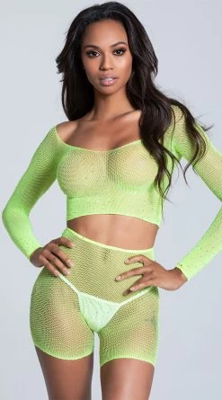 LEG AVENUE Rhinestone Ready Biker Short Set