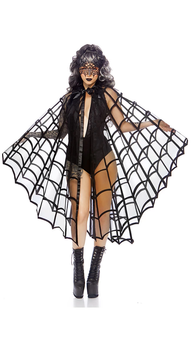 LEG AVENUE Velvet Flocked Web Cape 1 LEG AVENUE Velvet Flocked Web Cape