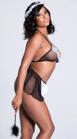 LEG AVENUE Flirty French Maid Lingerie Costume 8 LEG AVENUE Flirty French Maid Lingerie Costume -Lingerie Shop LA 87052 BLACK 5 PS01182021