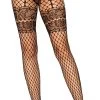 LEG AVENUE French Cut Lace Netted Tights
