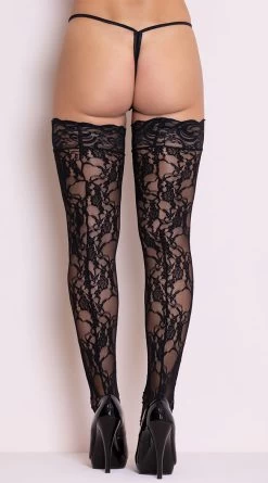 LEG AVENUE Stay-Up Floral Lace Thigh Highs -Lingerie Shop LA 9985 3 PS08072018