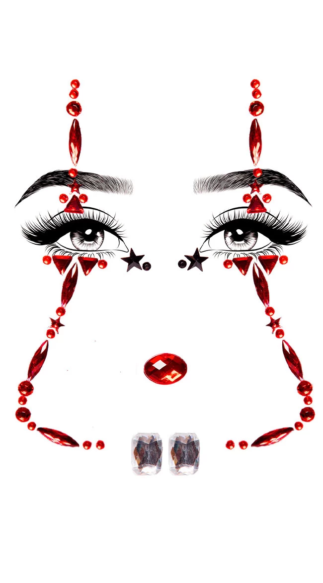 LEG AVENUE Clown Adhesive Face Jewels 2 LEG AVENUE Clown Adhesive Face Jewels - Image 2