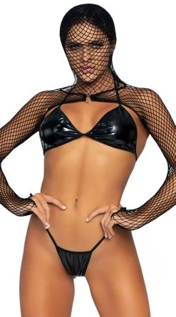 LEG AVENUE Cover My Eyes Hooded Bra Set