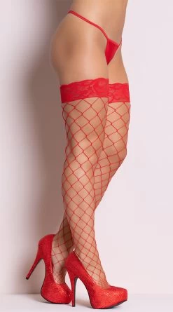 MUSIC LEGS Fence Net Thigh Highs With Lace Top -Lingerie Shop ML 4925 2 PS08292018