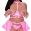 Plus Size Pink Perfection Open Cup Bra Set