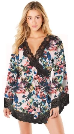 Reina Butterfly Sleeve Lace Robe 13 Reina Butterfly Sleeve Lace Robe -Lingerie Shop OL LJ 10731 LP127BK FRONT HR 2020UPDATE