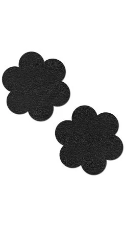Reusable Black Suede Flower Pasties