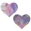 Purple Holographic Snakeskin Heart Pasties
