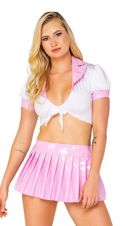 Roma Pleated Vinyl Skirt