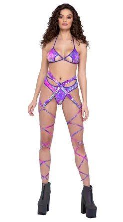 Roma Harnessed Leg Wraps -Lingerie Shop RM 6314 purp 2023APRIL