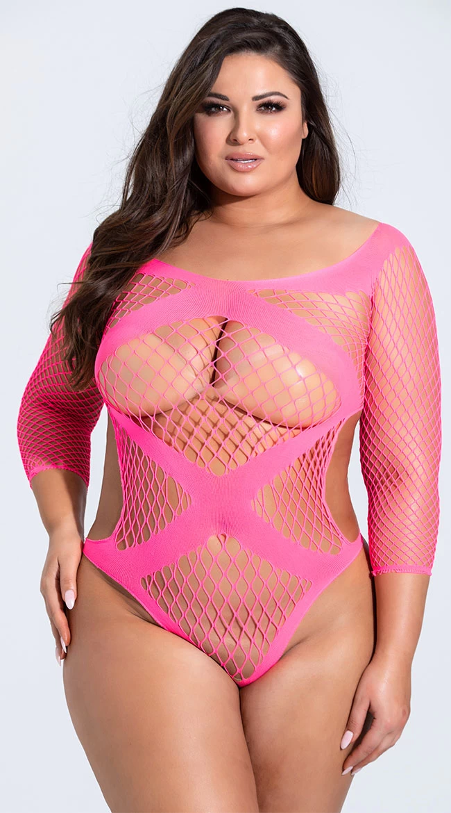 Roma Plus Size Ridiculously Radiant Crotchless Teddy 5 Roma Plus Size Ridiculously Radiant Crotchless Teddy - Image 5