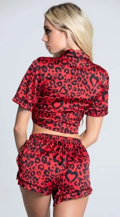 Roma Roaring Love Satin Short Set -Lingerie Shop RM LI433 RED 7 PS12102020