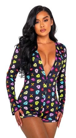 Roma Sweetheart Printed Lounge Romper