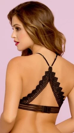 Crochet Racerback Bralette -Lingerie Shop ST 10780 BLACK B bra