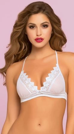 Crochet Racerback Bralette -Lingerie Shop ST 10780 WHITE F bra