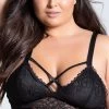 Plus Size Lacy Longline Lattice Bralette