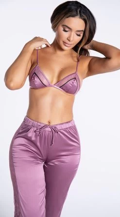 Sleep Tight Satin Pant Set -Lingerie Shop ST 11304 MAUVE 16 YANDY PS08192021